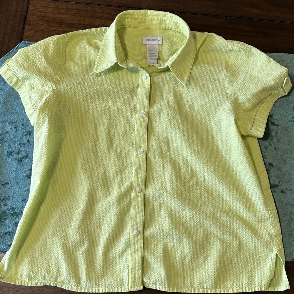 Liz Claiborne Light Green Button Down Shirt